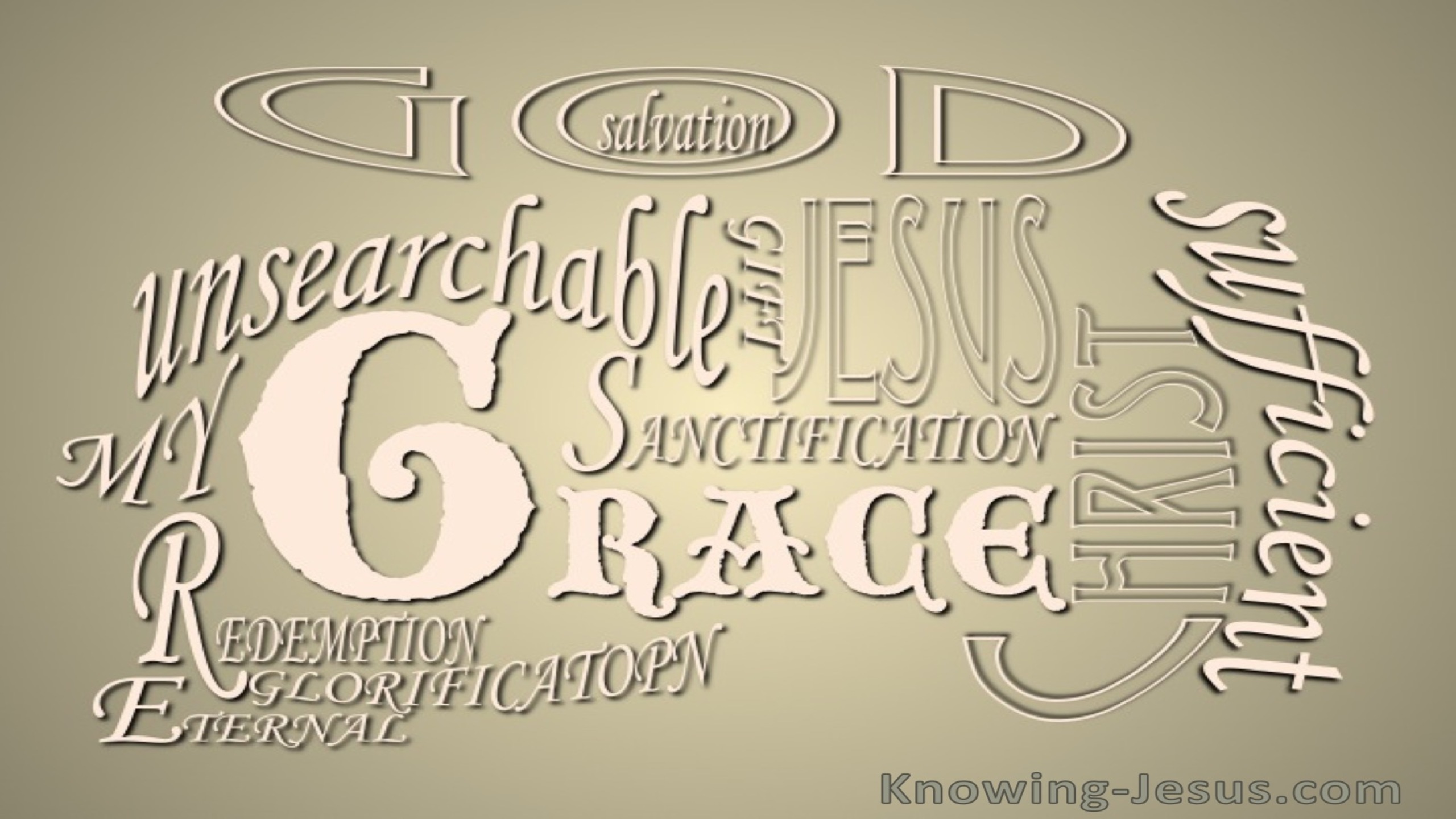 Romans 5:20 Much More Grace (beige)